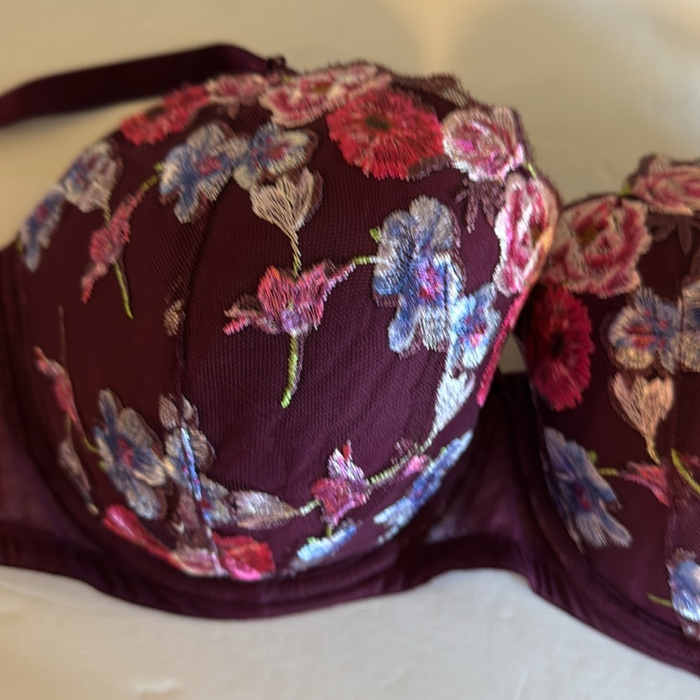 Victoria Secret Women’s Floral embroidered Dream Angels Lined Demi Bra - Picture 10 of 13